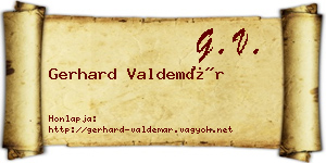 Gerhard Valdemár névjegykártya